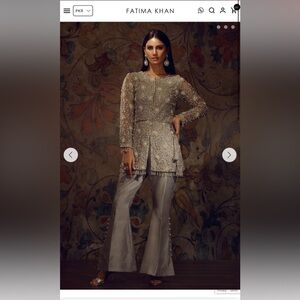Fatima khan EMBROIDERED SILVER GREY shalwar kameez